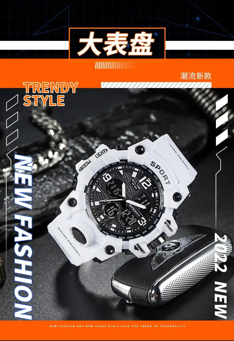 Teenage Men's Junior High School Student Fashion Trend Black Technology Sports Glow Men's Electronic Watch