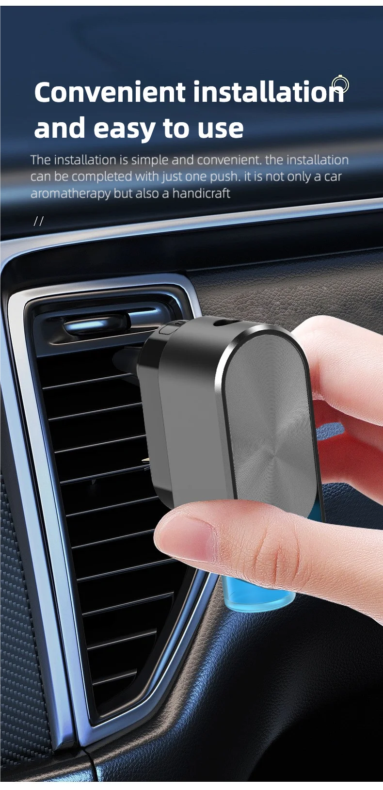 Smart Sensor Car Air Freshener – Premium Texture with 4 Bottles of Healthy Essential Oils, Elegant Interior Decoration for Fresh