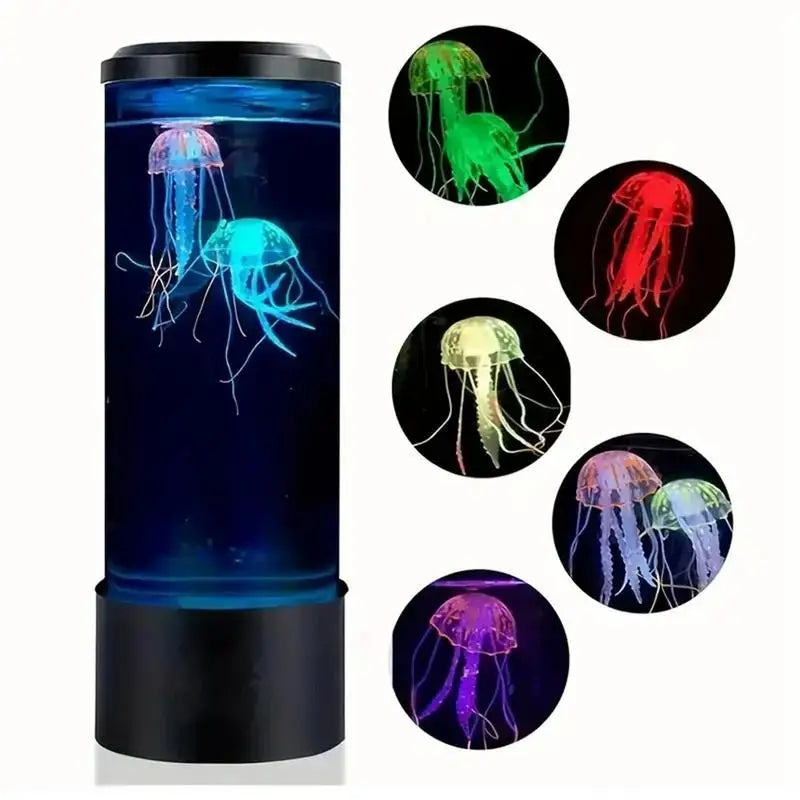 Jellyfish Night Light LED Night Light USB 7 Color USB Changing Jellyfish Lamp Small Mood Light Aquarium Electric Light Lamp