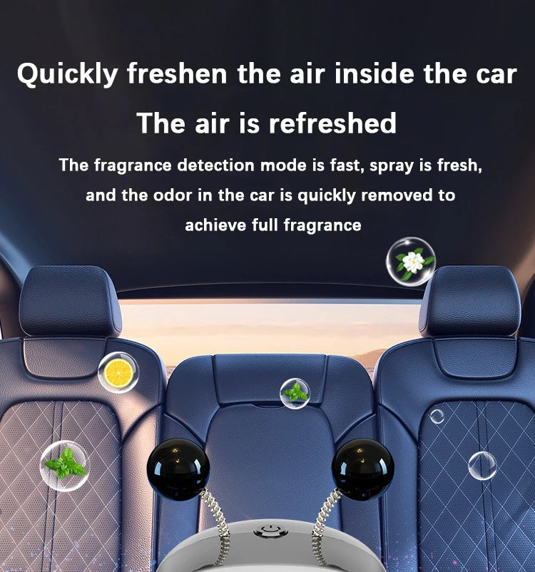 Smart Car Air Freshener AI Rechargeable Car Aroma Diffuser Smart eyes 4 Levels of Adjustable Intelligent Car Diffuser Gift