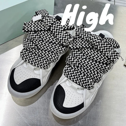 Men's Women's sports shoes Casual Shoes Colorful shoelace Matching Splicing color design Thick tongue Fashion Shoes Luxury