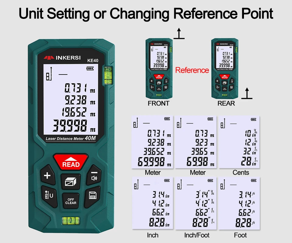 INKERSI Laser Rangefinder 120m 100m 70m 50m 40m Digital Laser Distance Meter laser Range Finder Tape Distance Measurer Tools