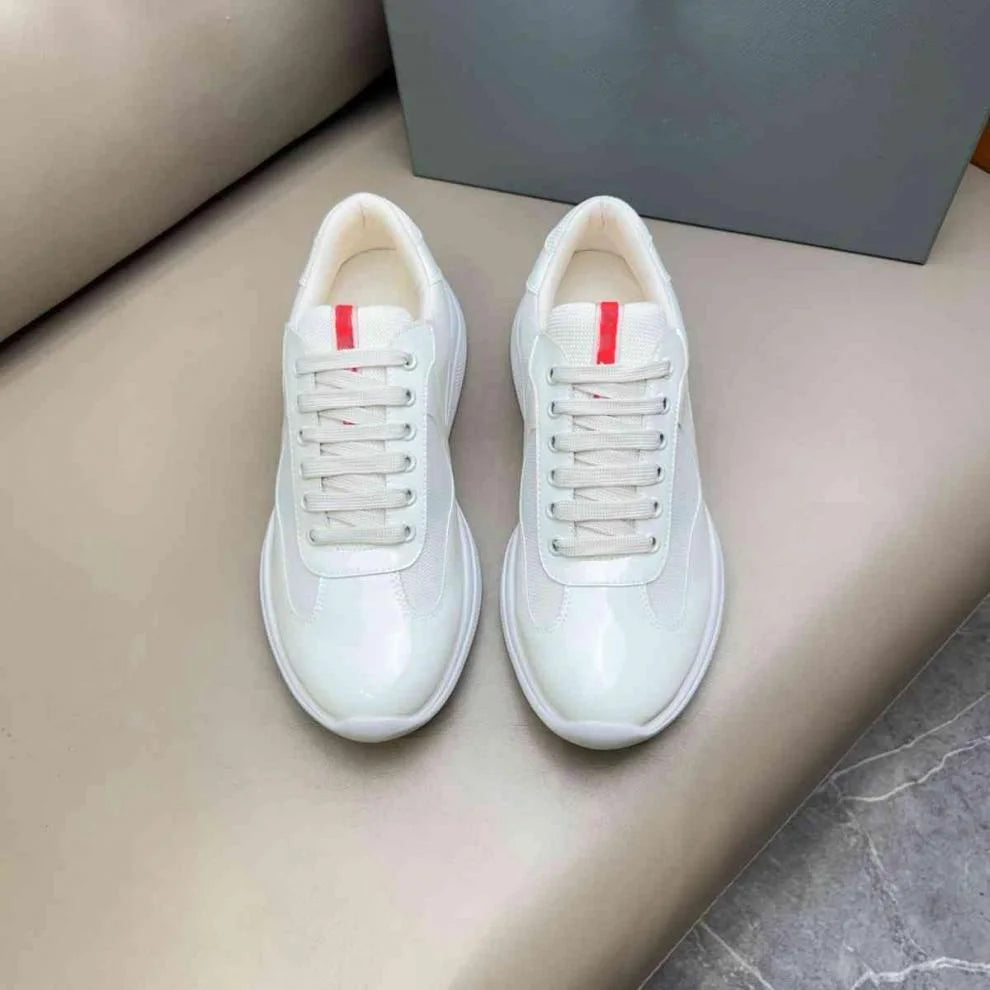 Fashionable and Comfortable Soft Sole New Casual Sneakers Leather Color-blocking Trendy Versatile Customized Men's Shoes 2025