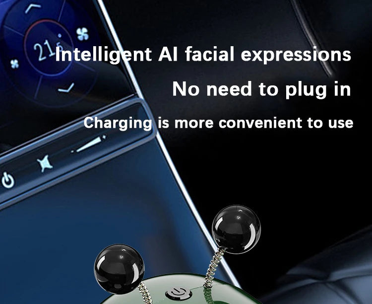 Smart Car Air Freshener AI Rechargeable Car Aroma Diffuser Smart eyes 4 Levels of Adjustable Intelligent Car Diffuser Gift