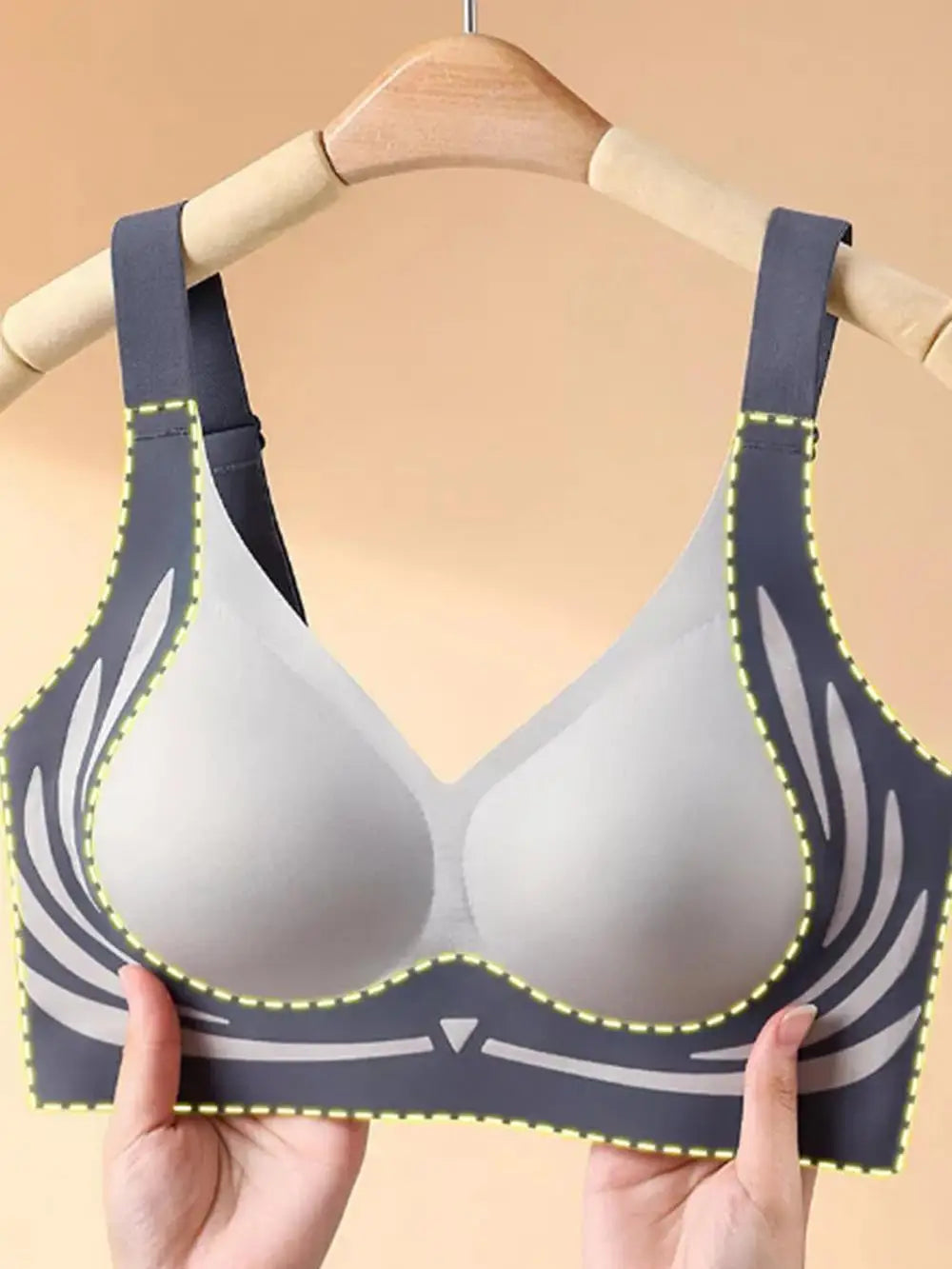 Seamless Ladies Underwear V-neck No Steel Ring Small Chest Gathered Adjustable Comfortable Thin Top Bra Breathable Gathered