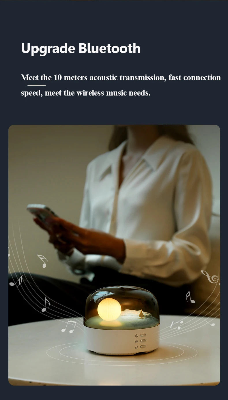 Mini Portable Bluetooth Speaker Ambient Light High Quality Sound Bluetooth Music Box with Dimming Soft Light Wireless Music Play