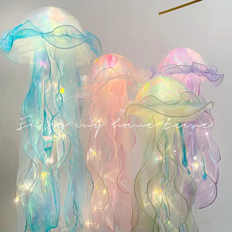 Jellyfish Lamp, Portable Flower Lamp, Girl Room Atmosphere Decoration Lamp, Bedroom Night Lamp, Home Decoration