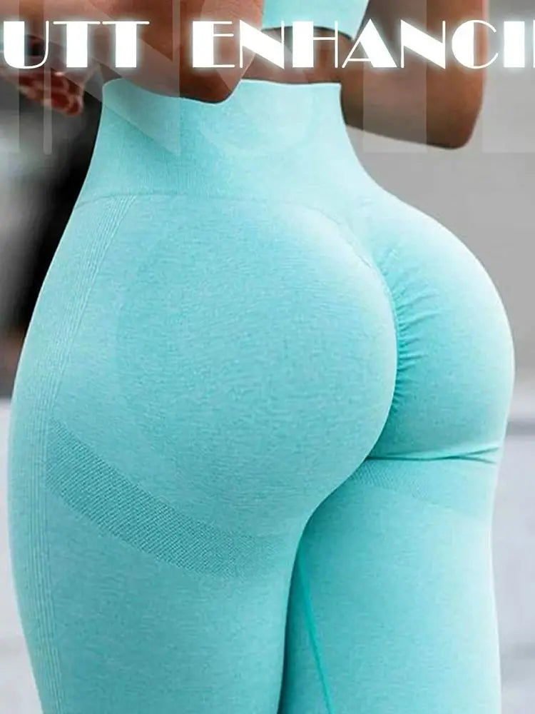 Gradient Leggings Fitness Women High Waist Workout  Jogging Leggins Push Up Pants Gym Tights Stretch Energy Sportswear