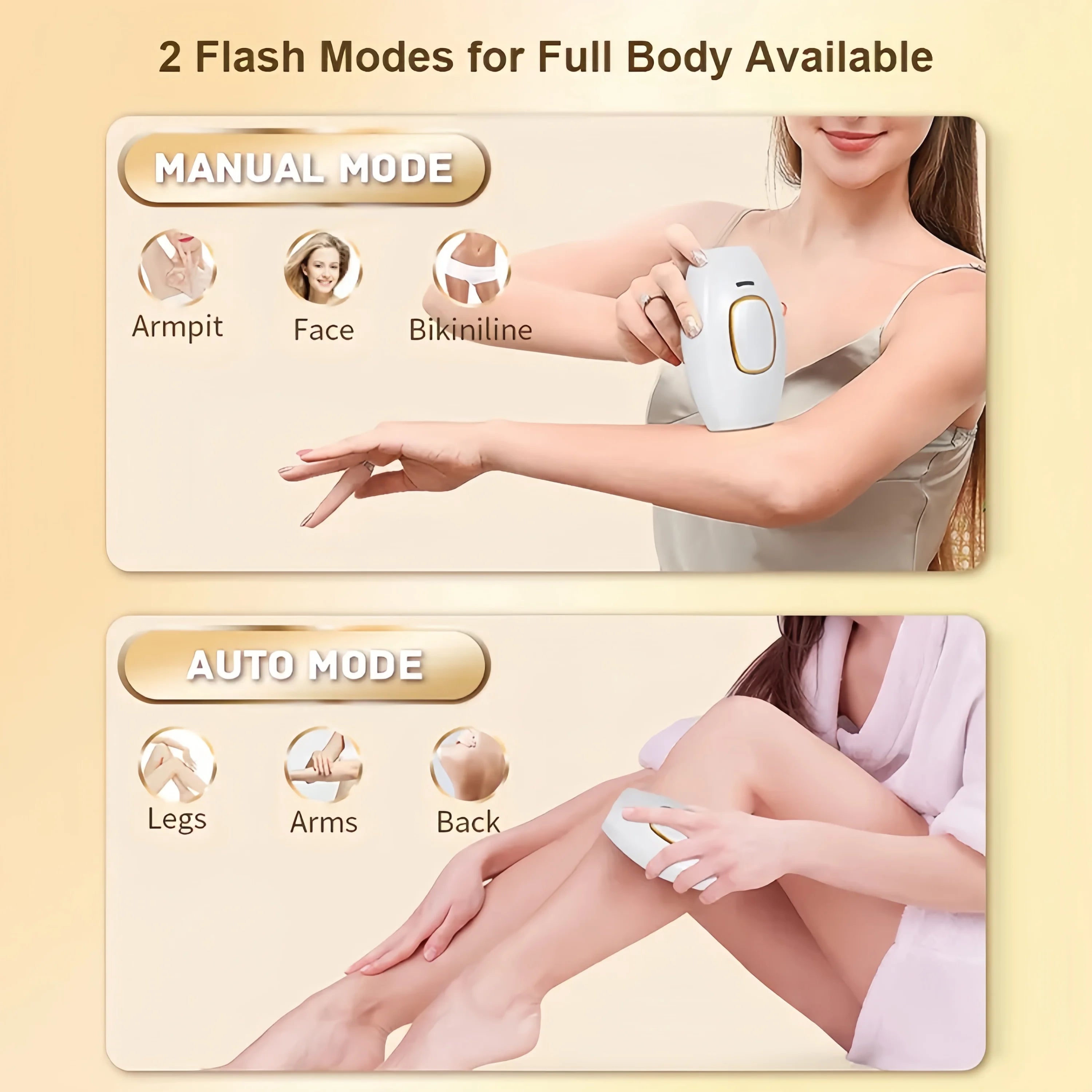 Swoson Professional Permanent Laser Depilator Body Bikini IPL Hair Removal Handset Home Use For Women and Men