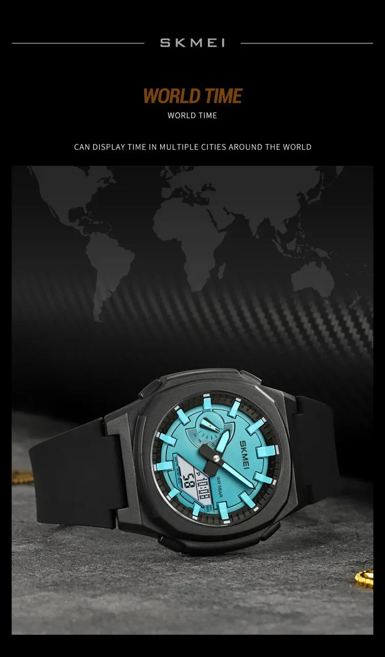 SKMEI 2091 5 Alarms Date Clock reloj hombre with Japan Digital Movement Sport Watches Waterproof Men Countdown Chrono Wriswatch