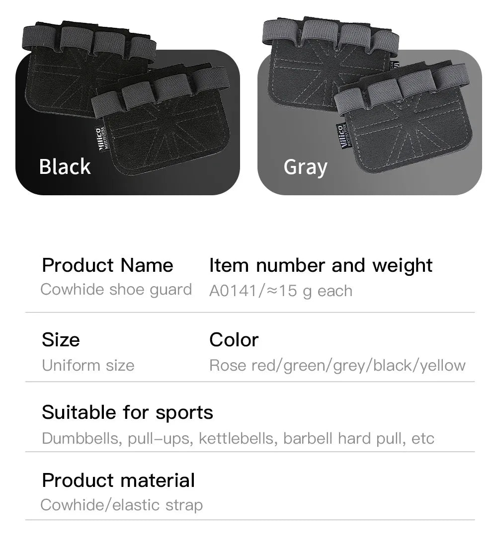 1Pair Leather Weight Lifting Training Gloves Palm Protection Breathable Gym Gloves Grips Anti-Skid Thicken