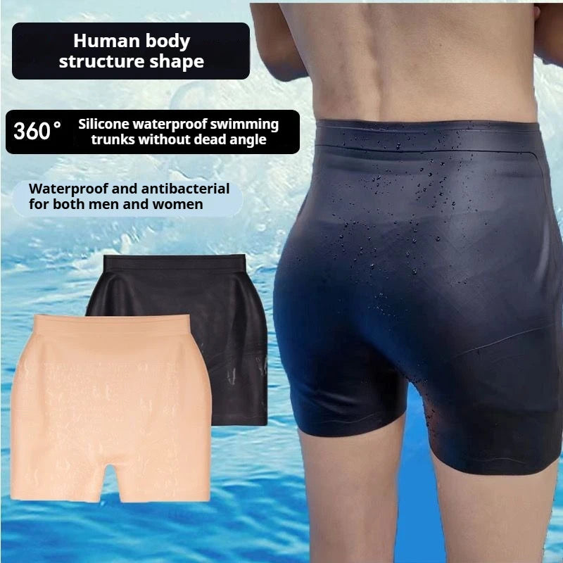 Swimming Pants Silicone Waterproof Men's Women's Rubber Trunks Seaside Swim Boxer Shorts Menstruation Protect Surfing Swimshorts
