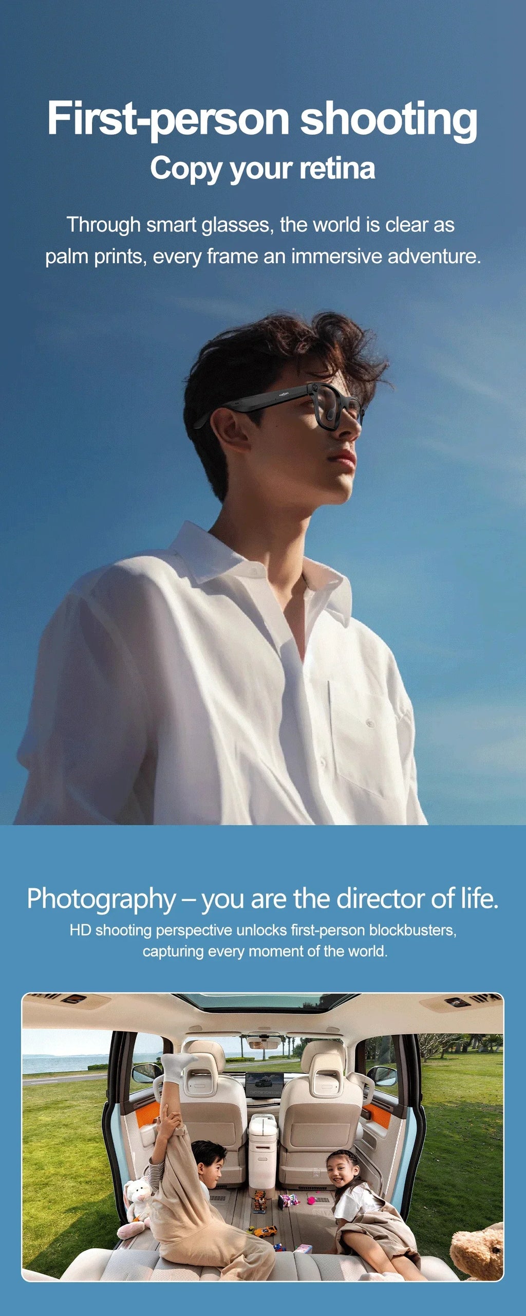 AI Smart Glasses With 5MP Camera Translation Voice Control WIFI Transmission Bluetooth Call Music Playback Intelligent Glasses