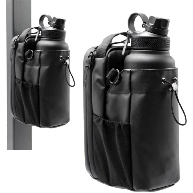 Magnetic Water Bottle Bag Large Capacity Specific Water Cup Holder with Strong Magnet Portable Bag for Outdoor Sports Gym Camp