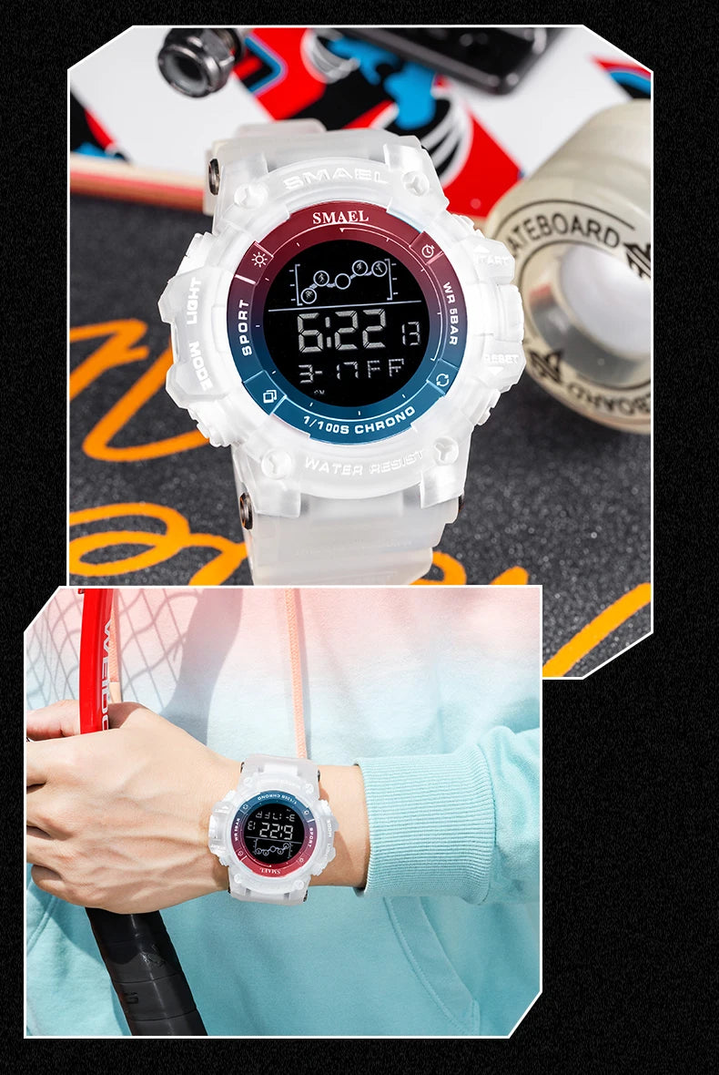 SAMEL Men Digital Watch Sport Shock Military Watches Waterproof Tactical Electronic Wristwatch Green Male Large Face Sport Clock