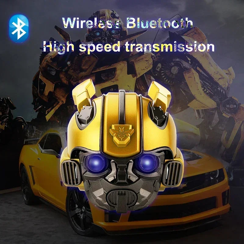 Transformers Speakers Bumblebee Head Bluetooth Speakerdual Speakersled Light Heavy Basssuitable Radio Bumblebee Ornament