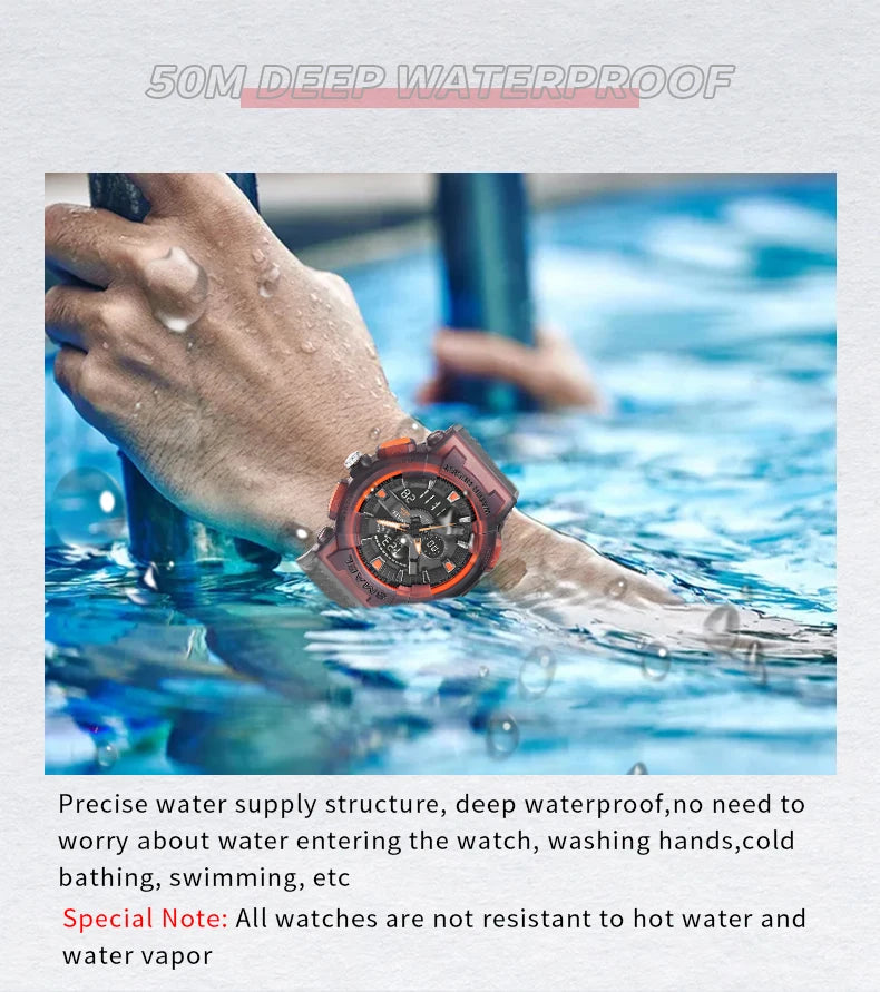 SMAEL Sport Digital Watch for Men Waterproof Sports Style Silicone Strap Stopwatch Shockproof Alarm Clock Male Quartz Wristwatch