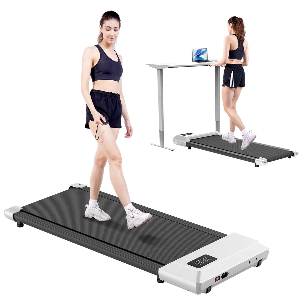 2in1 Walking Pad Mini Treadmill Portable for Home&Office Under Desk LCD Screen Max 250lbs Quiet Treadmills Exercise Machine