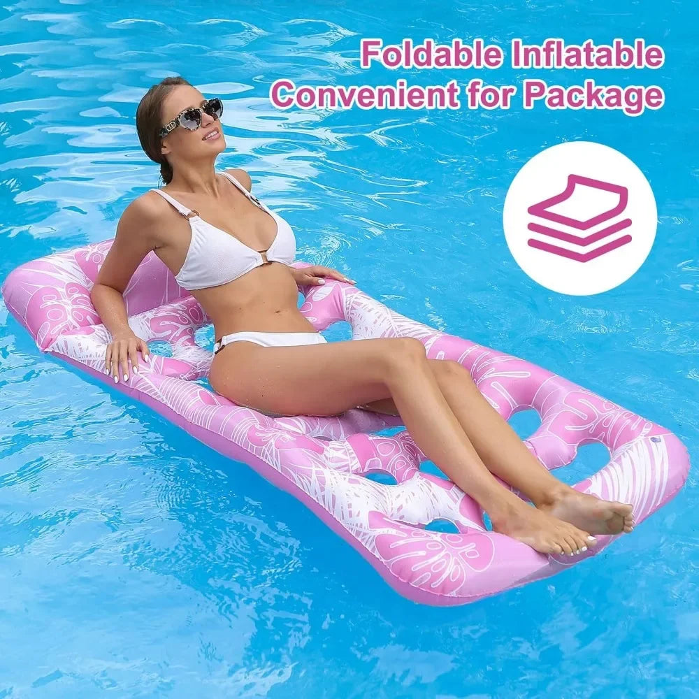 NEW Pool Float Lounger Water Hammock Recliner Inflatable Floating Swimming Mattress Sea Swimming Ring Pool Party Toy Lounge Bed