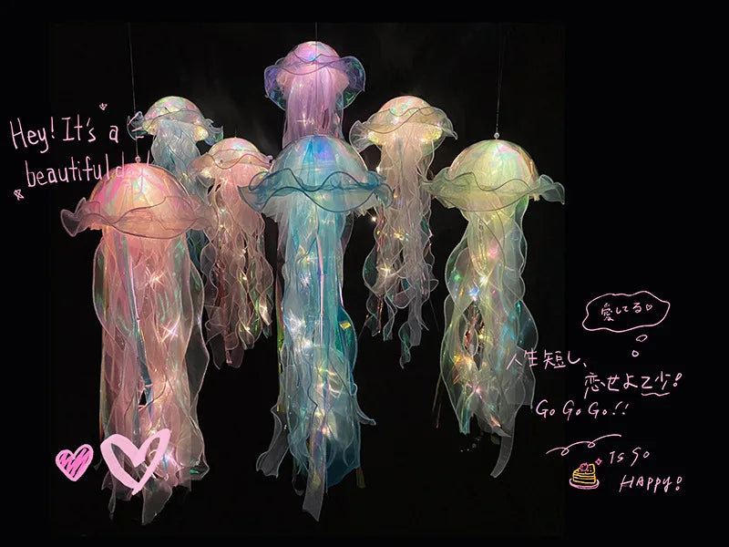 Jellyfish Lamp, Portable Flower Lamp, Girl Room Atmosphere Decoration Lamp, Bedroom Night Lamp, Home Decoration