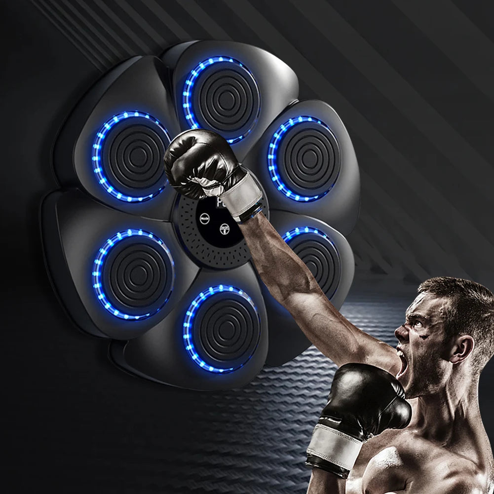 Music Boxing Machine Music Boxing Puncher Adjustable Boxing Training Punching Equipment Type C Charging with Gloves for Home Gym