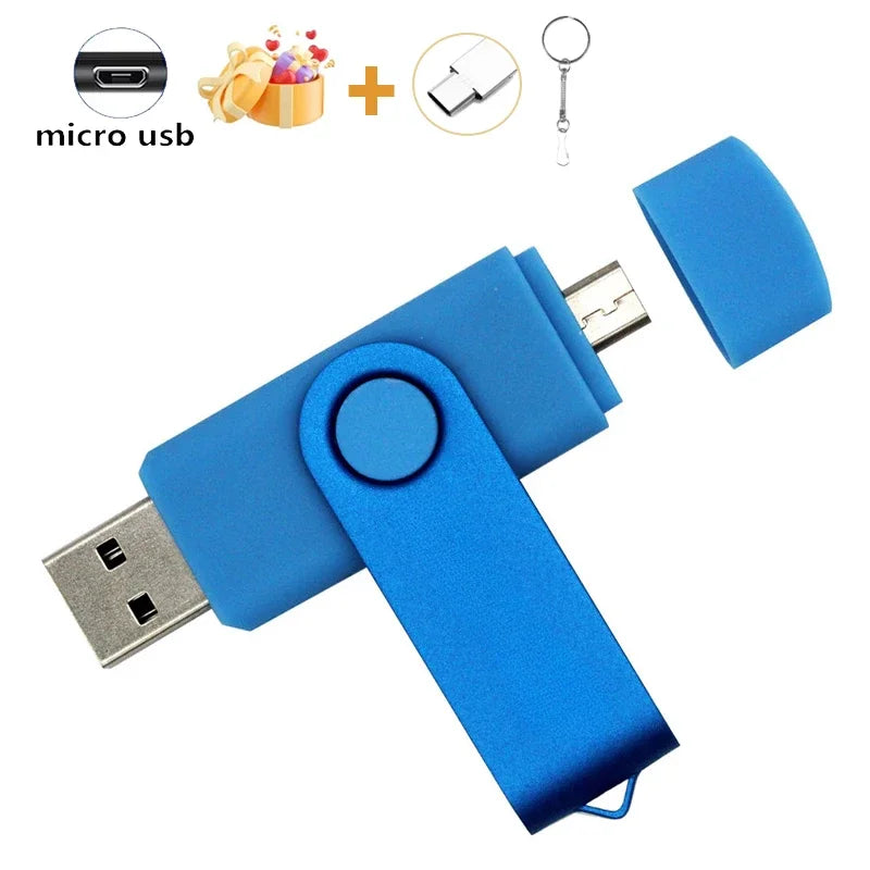 JASTER OTG 2 in 1 USB Flash Drive Pen Drive 128GB 64GB 32GB 16GB External Storage Frosted Double Application Micro USB Stick