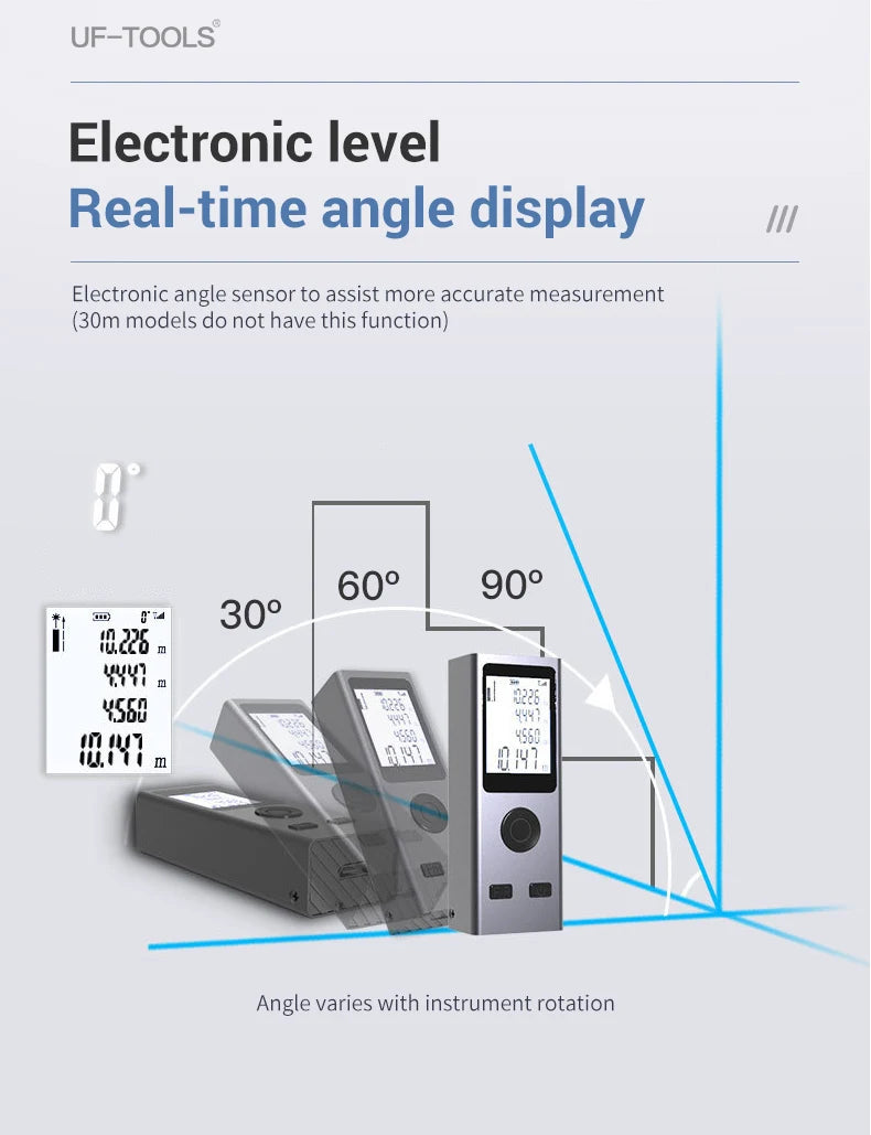Mini Laser Rangefinder 30M High Precision Measurement Laser Distance 24g USB Rechargeable Handheld Distance Meter Smart Portable