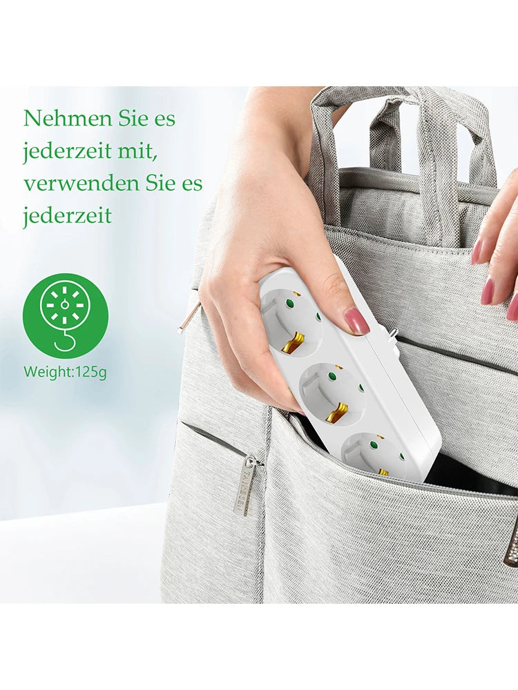 EU Electrical Socket 3 Outlets European Standard Adapter Expansion Power Socket 2Pin Plug Extension AC Converter Adaptor home