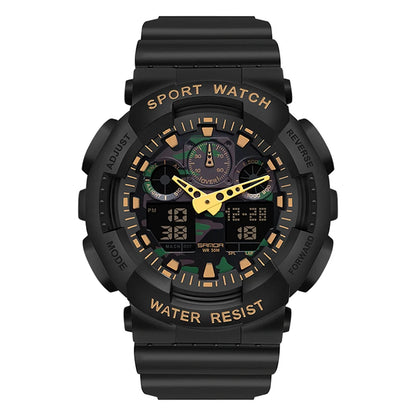 SANDA Multifunctional Sports Watch Waterproof Luminous Dual Movement Quartz Electronic Watch Fashion Couple Watch for Men Women