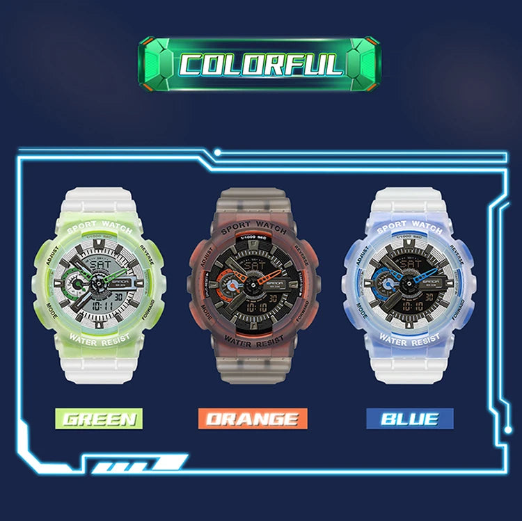 Sanda new 3029 watch luminous fashion personality Electronic Watch fluorescence watch Shell Man Watch