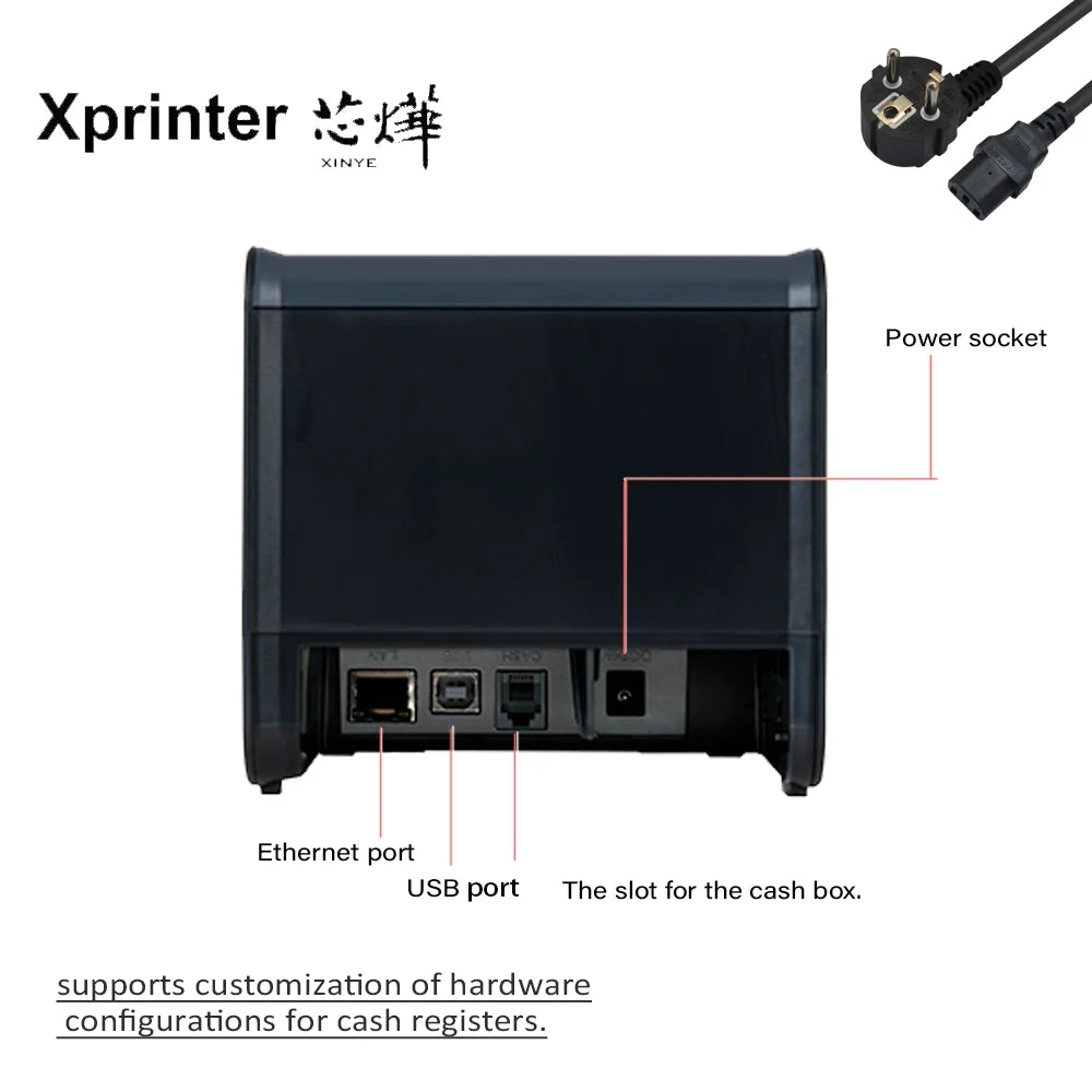 thermal printer is register (receipt) ticket printer hotels,supermarkets, catering.cash drawers,cash registers,computers