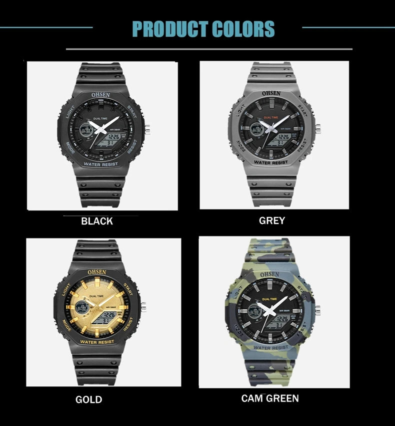 Digital Watch Military Waterproof Sport Quartz Men Watches Dual Time Black G style Fashion Tactical Electronic Wristwatch Clocks