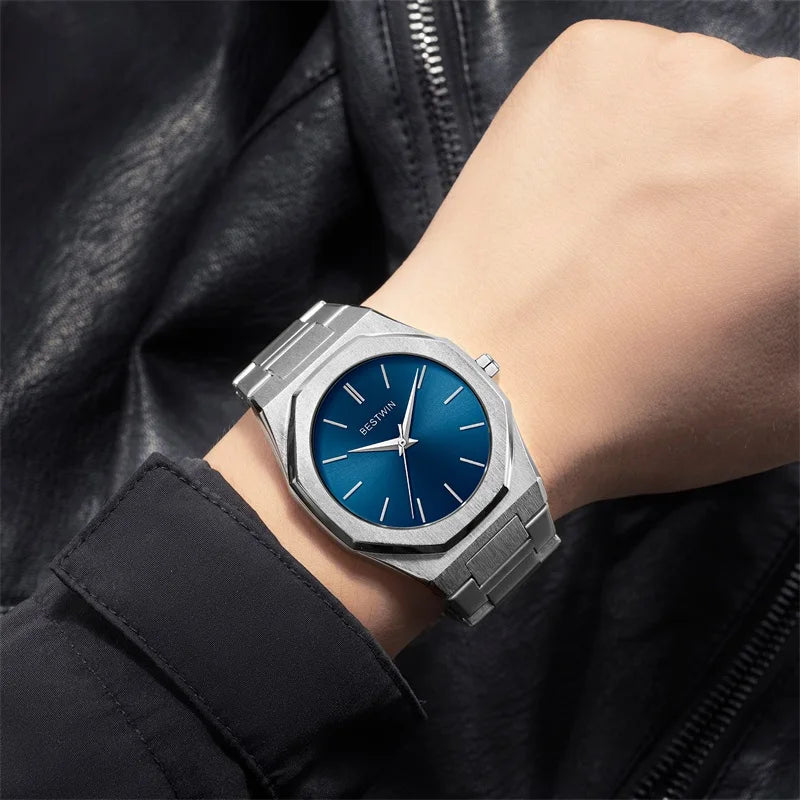 Quartz Watch For Men Original Top Brand All Black Stainless Steel Men's Wristwatch Classic Business Waterproof Japan Movement