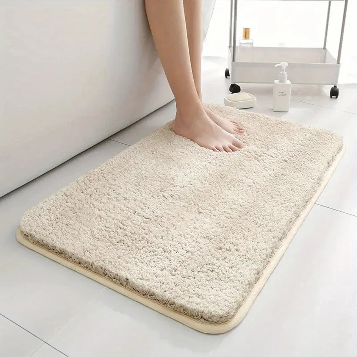 Water Absorbtion Anti Slip Bathroom Mat Thickened Bathroom Carpet Long Hair Carpet Machine Washable Durable Toilet Mat Bath Matt