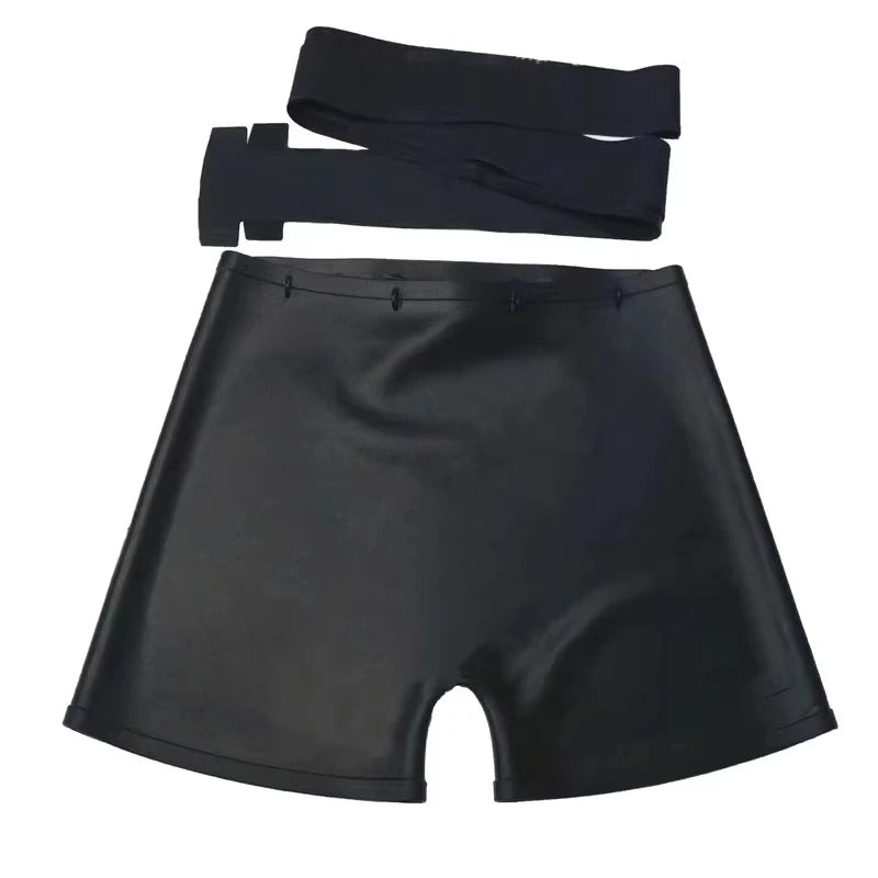 Waterproof Silicone Swim Trunks Quick-Dry Anti-Bacterial Beach Swimming Shorts Men Women High-Waisted Pool Water Park Rafting