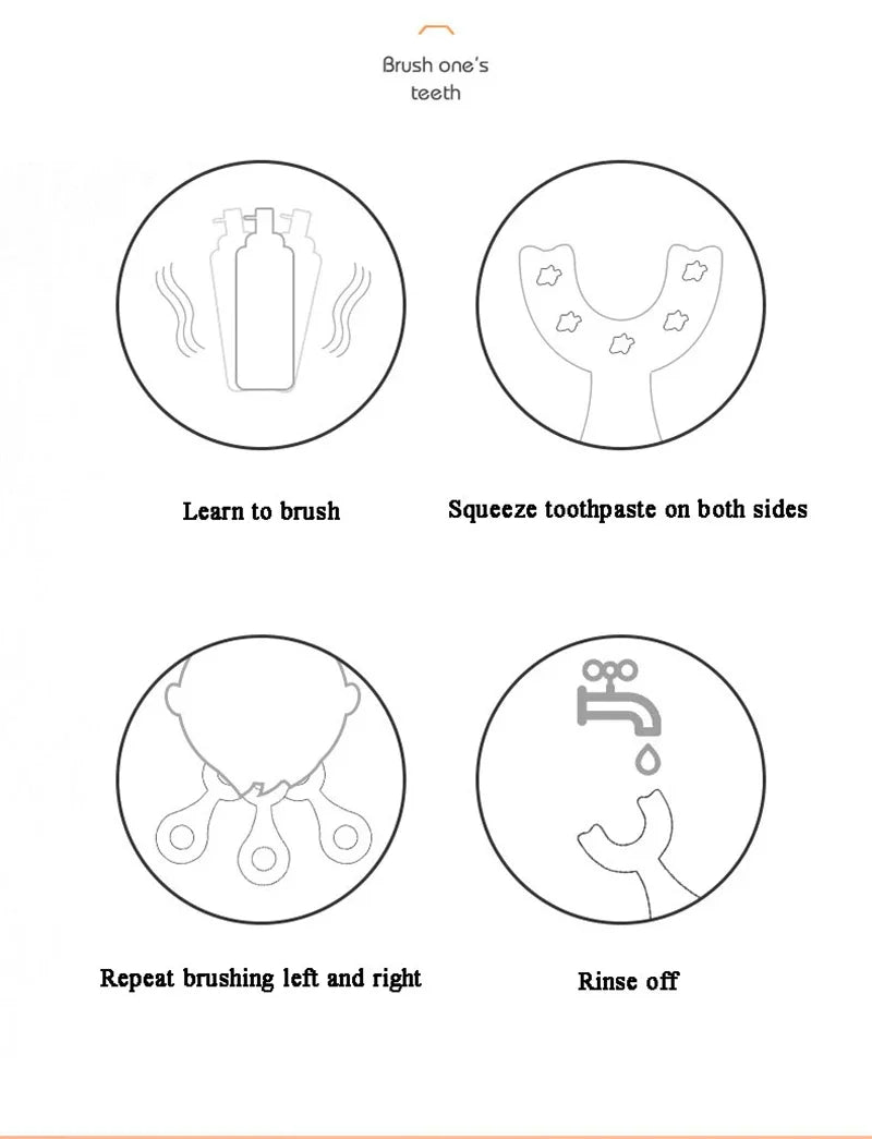 Kids Brush 360 Degree U-shaped Children's Toothbrush Health Soft Silicone Teeth Oral Care Cleaning Waterproof Teeth Whitening