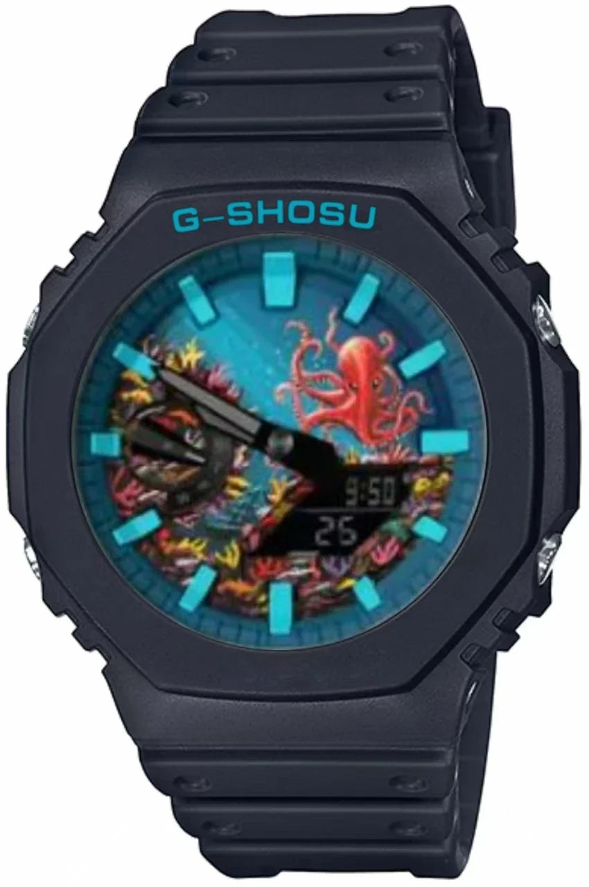 Comic Sport Electronic Unisex Watch Full Function LED Dual Display World Time Large Dial