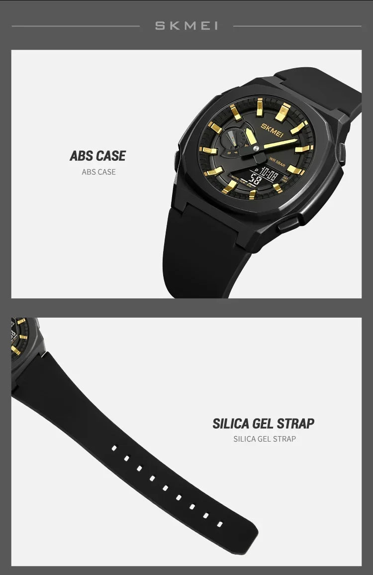 SKMEI 2091 5 Alarms Date Clock reloj hombre with Japan Digital Movement Sport Watches Waterproof Men Countdown Chrono Wriswatch