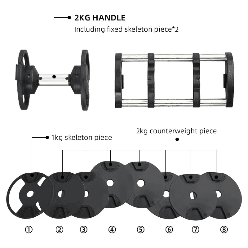 IN STOCK Fitness Equipment Gym Weights Set Adjustable Dumbbell For Body Building Custom Dumbbell Adjustable