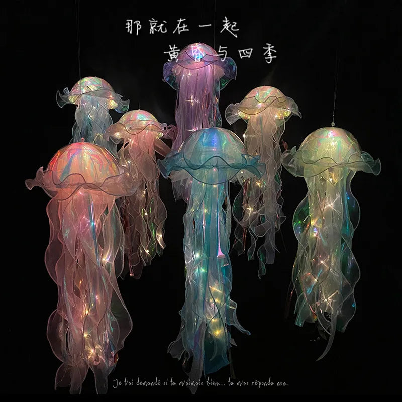 Jellyfish Lamp, Portable Flower Lamp, Girl Room Atmosphere Decoration Lamp, Bedroom Night Lamp, Home Decoration