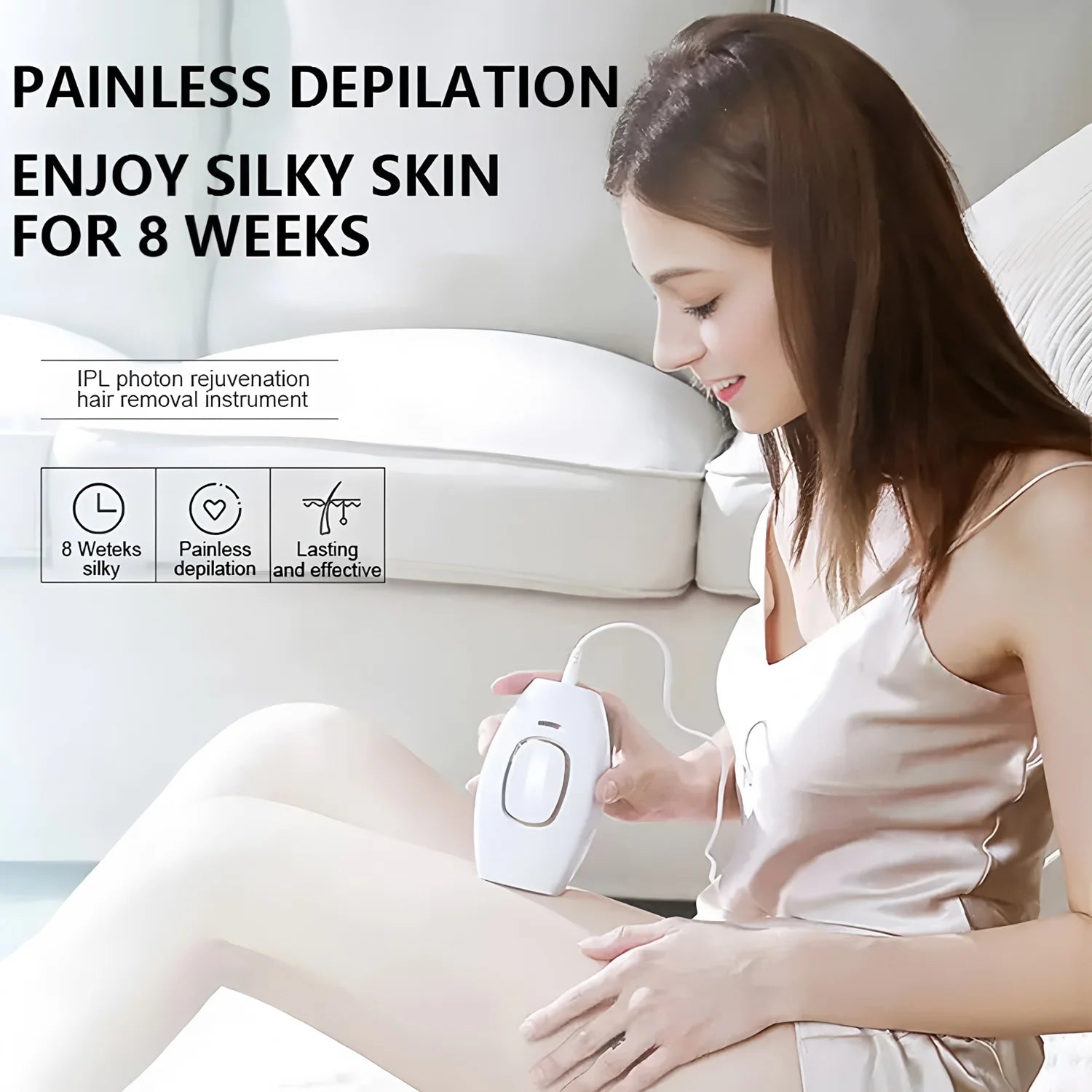 Laser Hair Removal Unlimited Flash Ice-cooling IPL Device 18.6J Painless & Long-Lasting Results Full Body Treament for Women Men