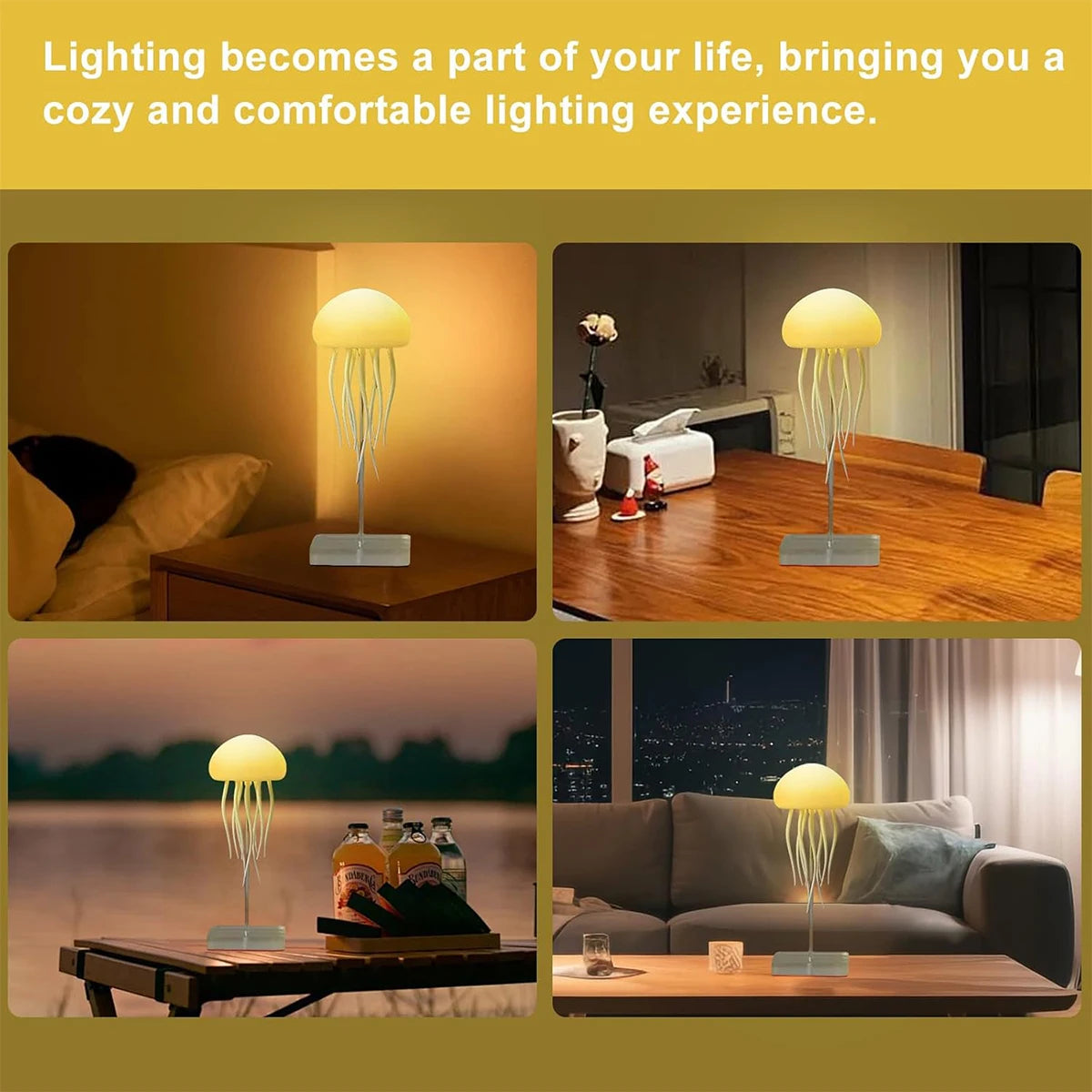 Jellyfish Night Light Lighting Decoration Home Smart Lights Cartoon 3d Art Decor Led Creative Ambient Lamp Usb Decorative Voice