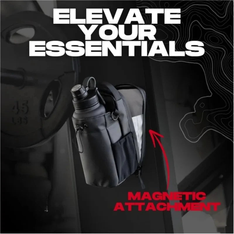 Magnetic Water Bottle Bag Large Capacity Specific Water Cup Holder with Strong Magnet Portable Bag for Outdoor Sports Gym Camp