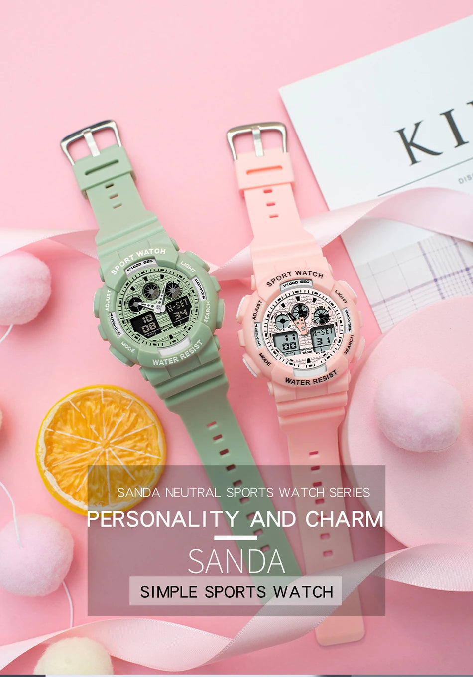 Sport Watch Men Luxury Double Time Electrconi Watches Women's Wristwatch Fashion Shockproof Stopwatch Military Sports Clock