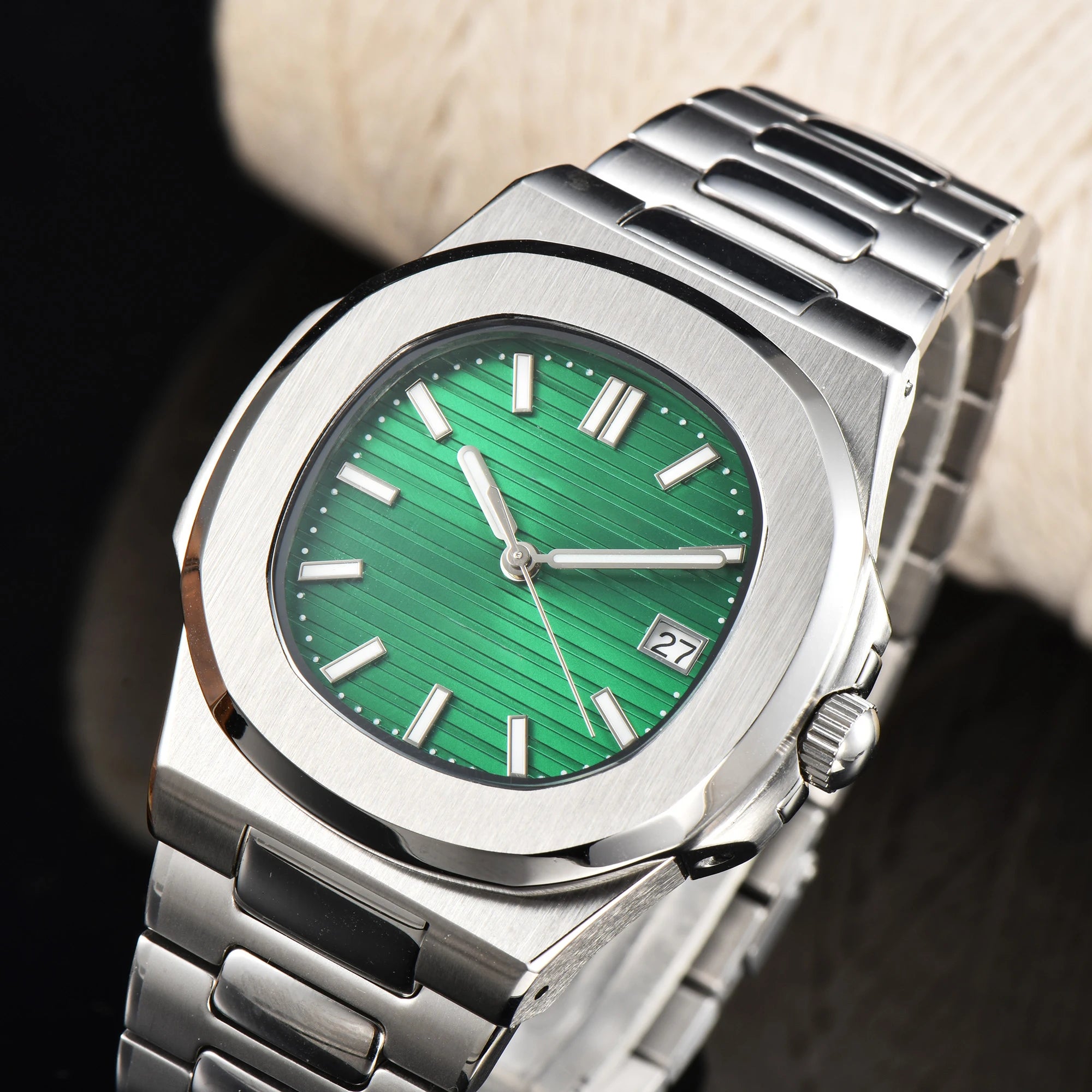 Watch Case for NH34 N.H35 N.H36 Movement - Fits 29.5-30mm Dial & 13mm Band - Replacement Mod DIY Case Set in Silver Black Gold