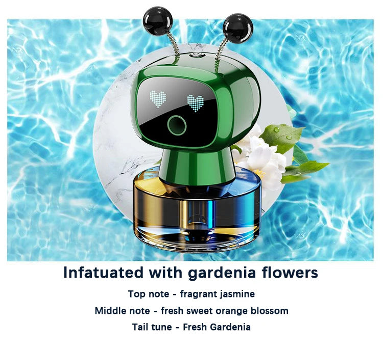 Smart Car Air Freshener AI Rechargeable Car Aroma Diffuser Smart eyes 4 Levels of Adjustable Intelligent Car Diffuser Gift