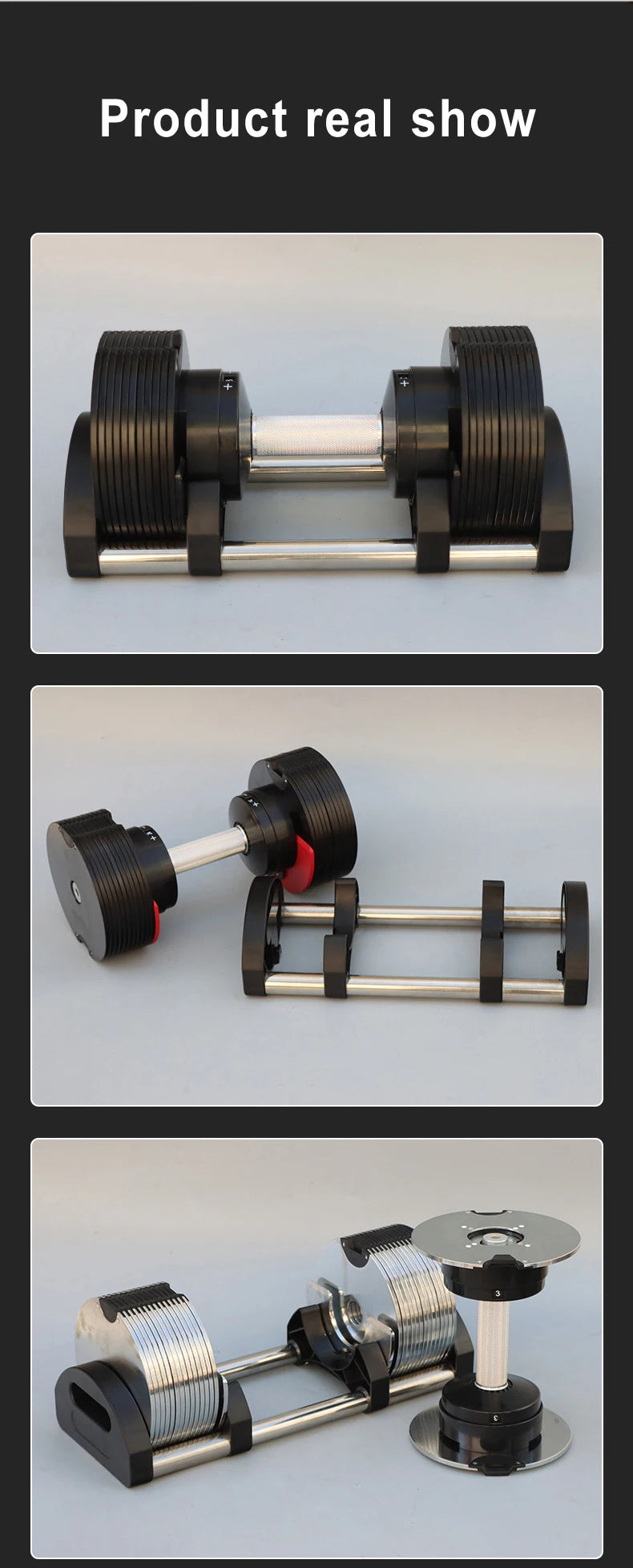 New 36KG Adjustable Dumbbells Home Electroplating 1KG Incremental Dumbbell Pure Steel Plate biceps Exercise Adjustable Dumbbell