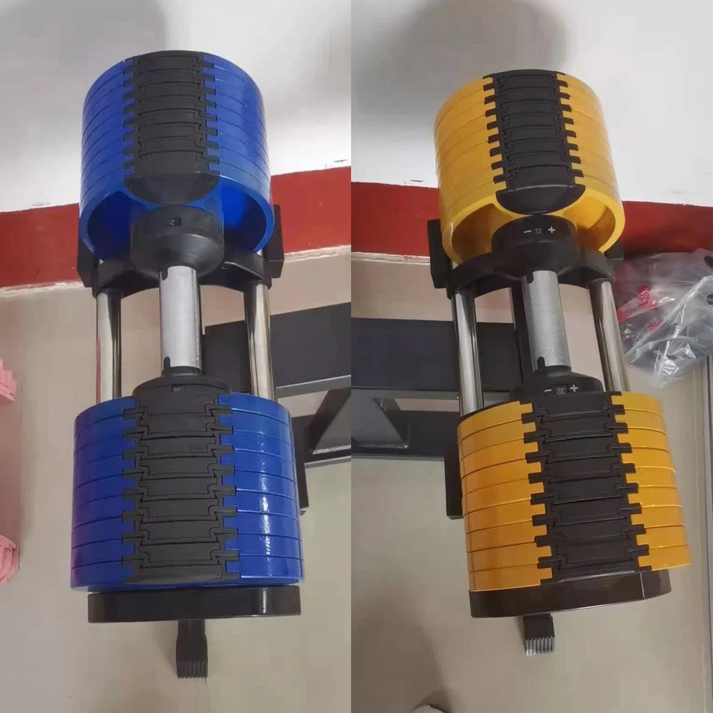 2024 New Arrivals Premium Quality 32kg 36kg 80lb 90lb 100lb 2kg Increments Adjustable Dumbbell with Bracket