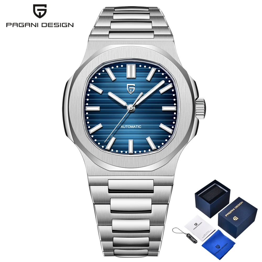 PAGANI DESIGN men's 1728 luxury Retro Mechanical Watch Men's Gift box stainless steel Sapphire glass 100m waterproof Men's Watch