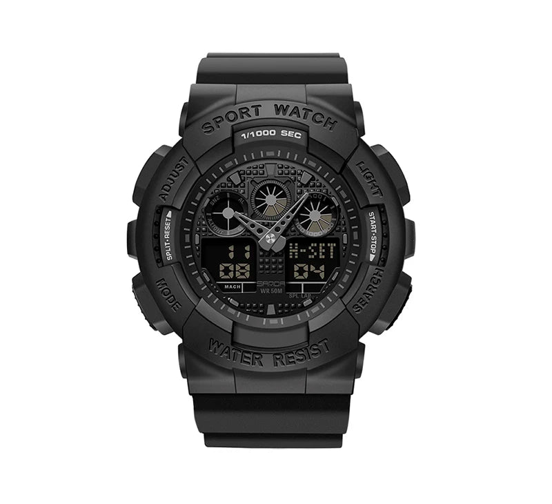 SANDA Multifunctional Sports Watch Waterproof Luminous Dual Movement Quartz Electronic Watch Fashion Couple Watch for Men Women